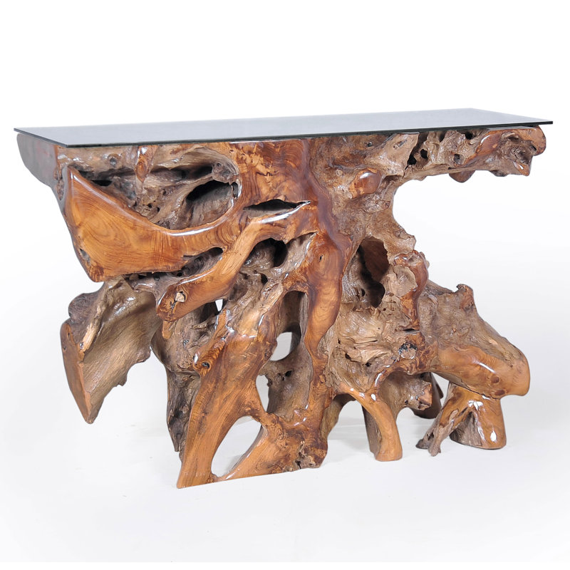 Helvig 48'' Glass Top Console Table