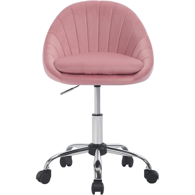 Chartrand Velvet Office Chair, Pink