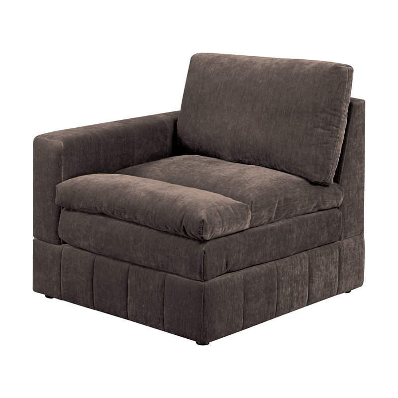 Fauteuil en tissu, Tissu brun