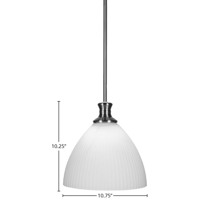 Carina Stem Hung Pendant Glass, Opal, 10.25" H x 10.75" W x 10.75" D, Brushed Nickel