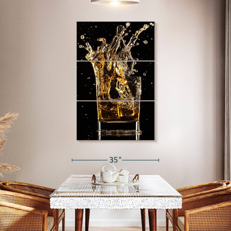 Yarlin éclaboussant du whisky glacé, H 50 po x l 32 po