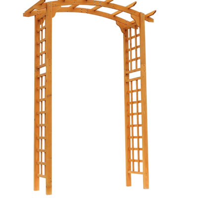 Wood Round Outdoor Garden Arch Trellis - 90 Inches Tall, 28.5 Wide, 63 Deep, 31.49 Lb Yellow Fir Easy To Assemble With Parts High, Improve Aesthetics
