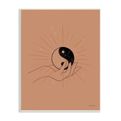 «Brown Yin Yang Harmony Symbole Palm Hand» par Rachel Nieman - impression