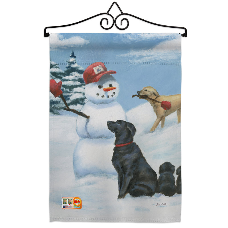 Coussin de neige 2 faces en polyester 19 x 13 po ensemble de drapeaux