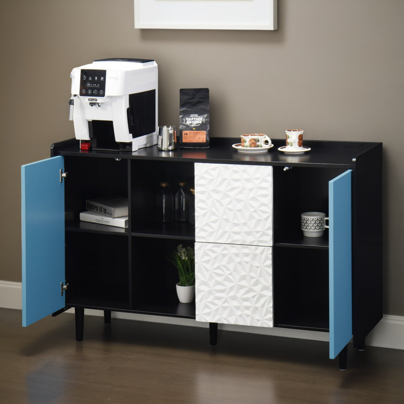 Buffet 47 po, Bleu / blanc
