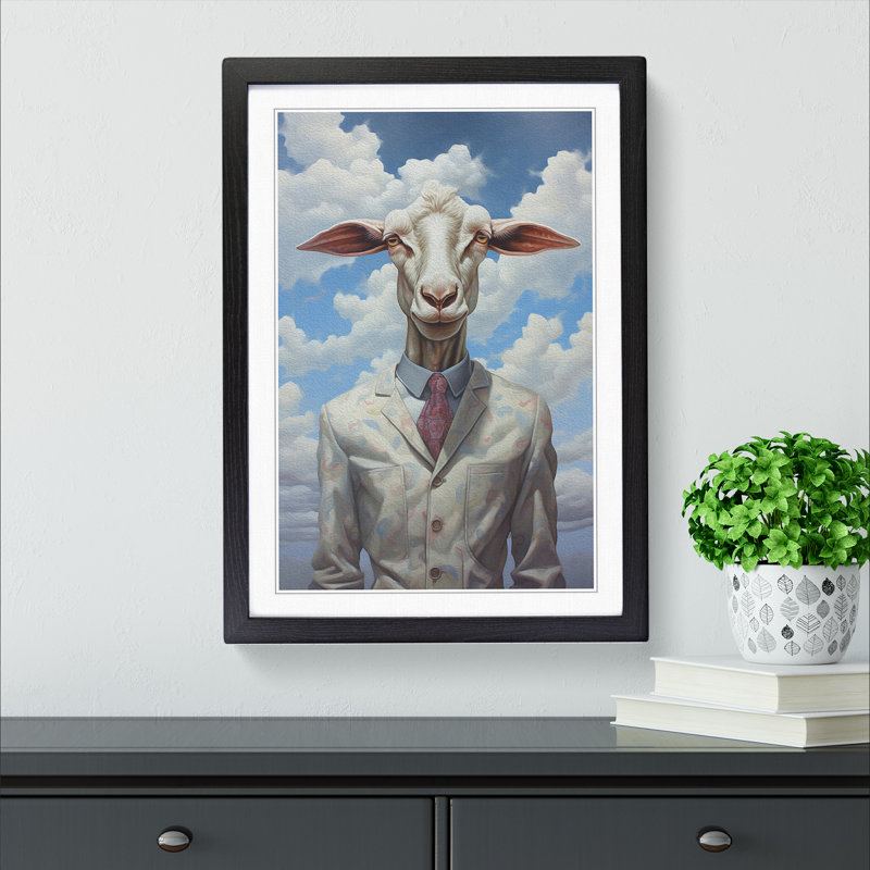 Goat Dadaism - Single Picture Frame Print on Wood