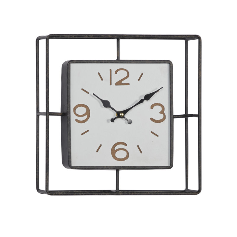 Horloge murale carrée en métal 12 po x 12 po