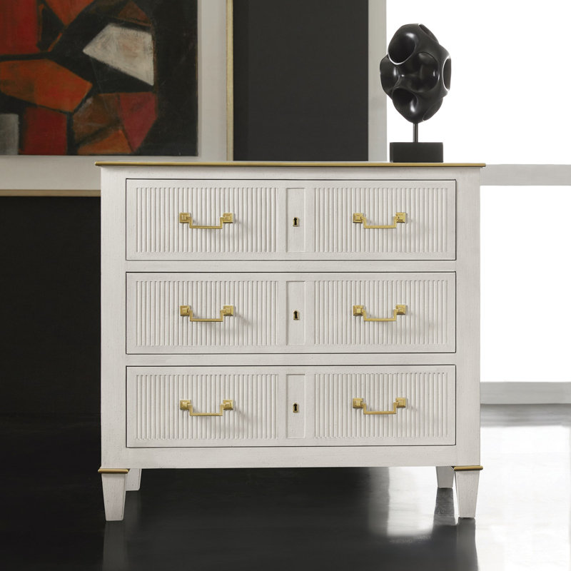 Commode 3 tiroirs Modern, Blanc