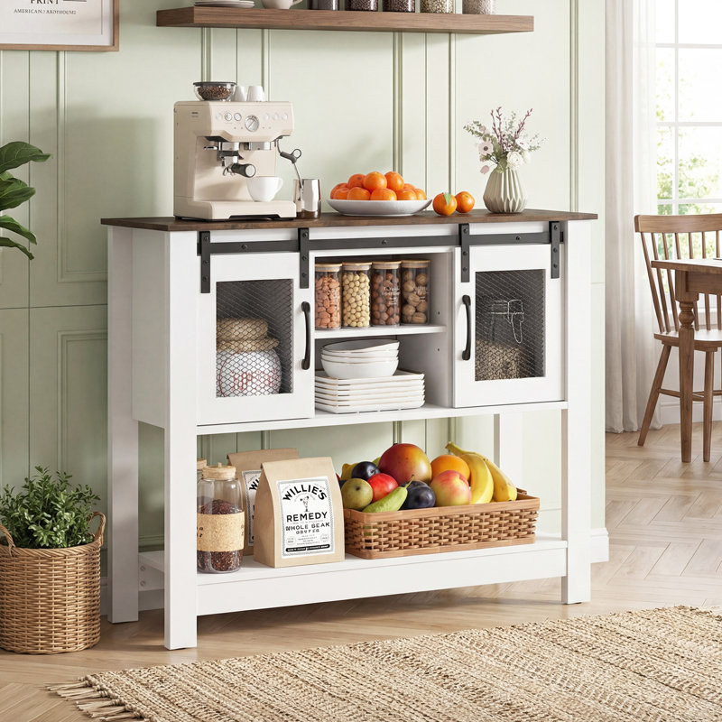 102cm Console Table, Brown/White