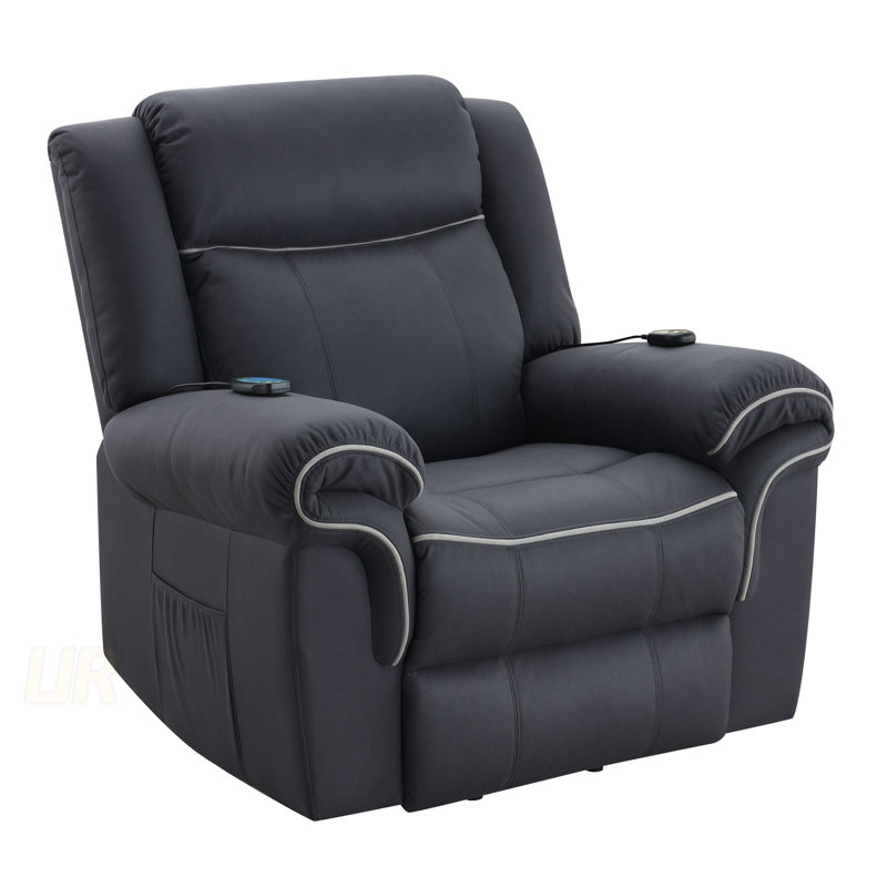 Fauteuil inclinable Domir en microfibre polie Nirion avec levage, chauffage et massage pour un confort ultime
