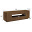 Meuble télé 59 po Mid-Century pour téléviseur de 65 po ou moins, centre de divertissement en noyer avec rangement ouvert et tiroirs, console au design rétro incurvé