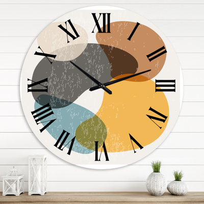 Minimal élémentaire organique et géométrique compostions du xvi - horloge murale moderne