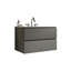 Meuble-lavabo mural de 30 po, lavabo en céramique gris, style moderne, rangement abondant, armoire à fixation silencieuse, fini, lavabo, espace de rangement supplémentaire,-1465757064-1465757065