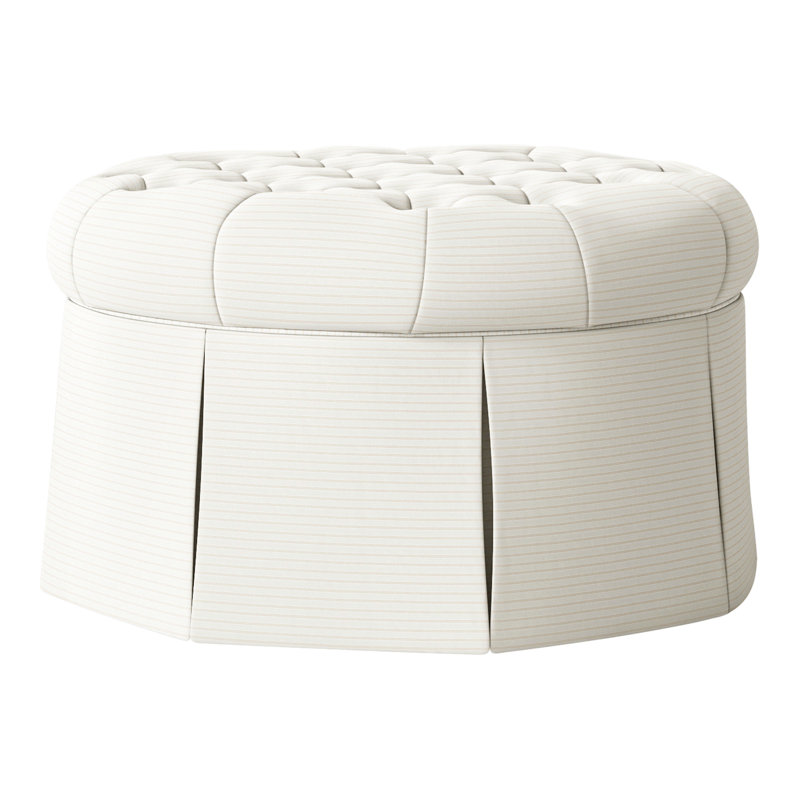 Repose-pieds cocktail capitonné rond 35 po Alma, Perigold Birchbox Naturel