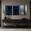 Ensemble de 3 toiles bleues en béton avec fenêtre arquée chaleureuse-809220024