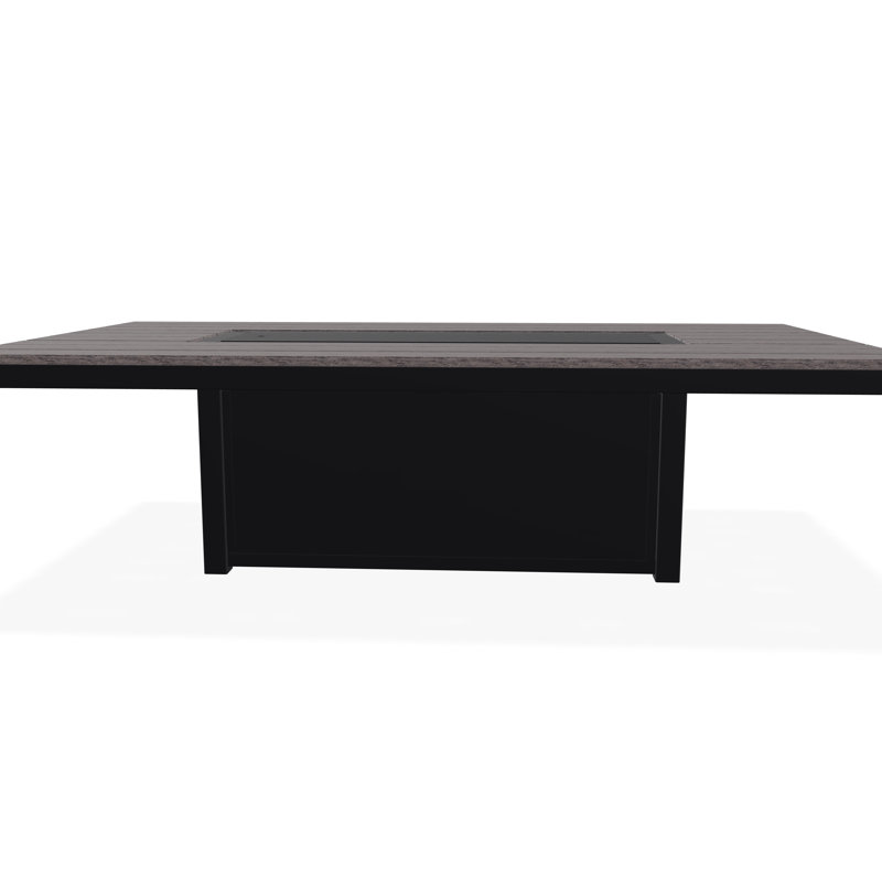 48" x 84" Rustic Fire Table with Propane Shelf, Black/Boardwalk