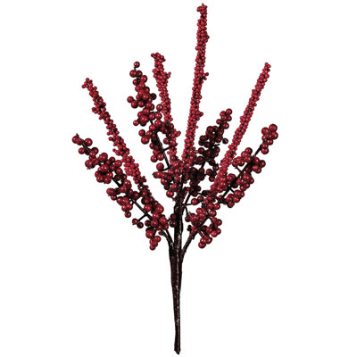  14" Mixed Red & Dark Red Cluster Berry Pick. These artificial picks feature vibrant light and dark red berries and measure 14 inches tall. They are rated for indoor and outdoor use. Each bag contains six picks.
