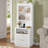 Tall Fluted Nightstand, Bedside Table With 2 Drawers And Open Shelf-628170635