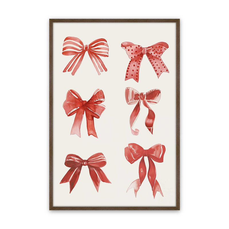 Jolly Ribbons of Joy, reproduction d'art, 8 po x 10 po, Noyer