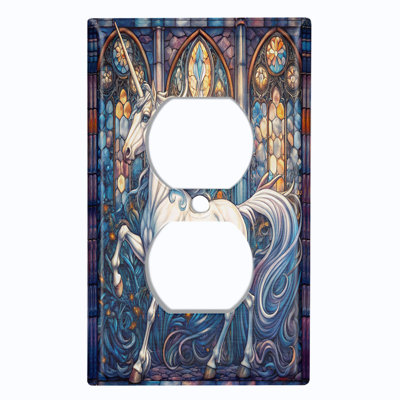 Couvercle de plaque d'interrupteur en métal; Bascule à 3 bandes US Standard - Licorne élégante