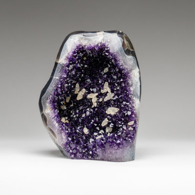 Genuine Amethyst Crystal Cluster With Calcite From Brazil (16 Lbs)