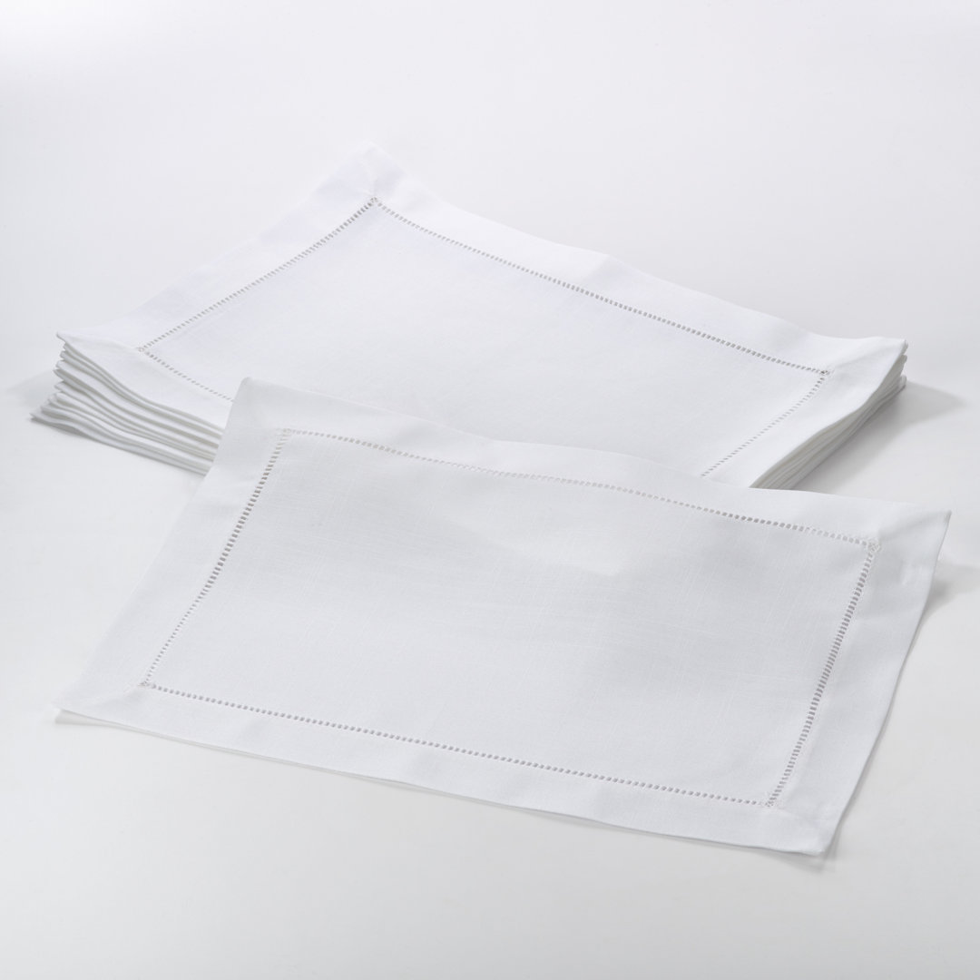 Rowles Hemstitched Border 20" Placemat (Set of 12) Canora Grey 