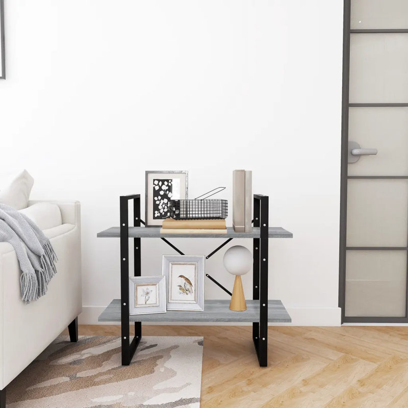 Keesler 70cm H Standard Bookcase, 70cm H x 80cm W x 30cm D, Grey