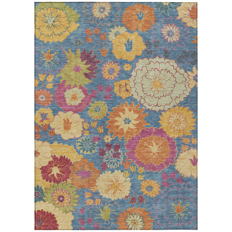 Machine Washable Indoor/Outdoor Matteson ACN2293 Floral Rug