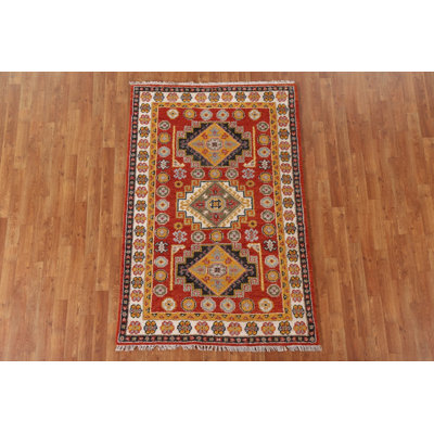 Tapis oriental en laine Kazak en laine noué à la main