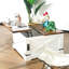 Table basse à plateau relevable avec station de chargement et de rangement, table basse à manger multifonctionnelle, table de salon, conception moderne peu encombrante, 35,4 po x 35,4 po, rétro-467629881-467629880