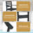 6 PCS Patio Dining Bench Set Outdoor HDPE Weather Resistant Table & Chairs Set Black-2086829458