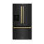 Zline Autograph Edition 36 In. 28.9 Cu. Ft. Standard-depth French Door External Water Dispenser Refrigerator With Dual Ice Maker In Fingerprint Resistant Stainless Steel And Champagne Bronze Square Handles-2003817960