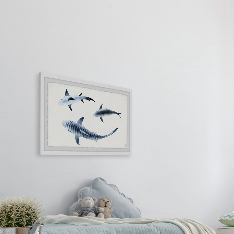 Chesson 'Fish Trio' Framed Print, 16" H x 24" W x 1.5" D