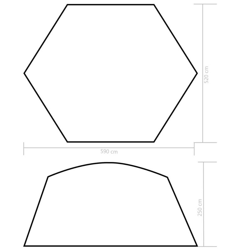 Cartana Tent, Blue, 250 cm x 590 cm x 520 cm