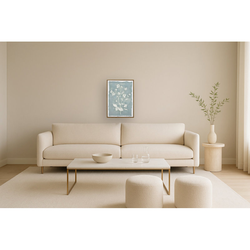 «Whispering Blooms I», art mural encadré en bois foncé - 20 po x 28 po