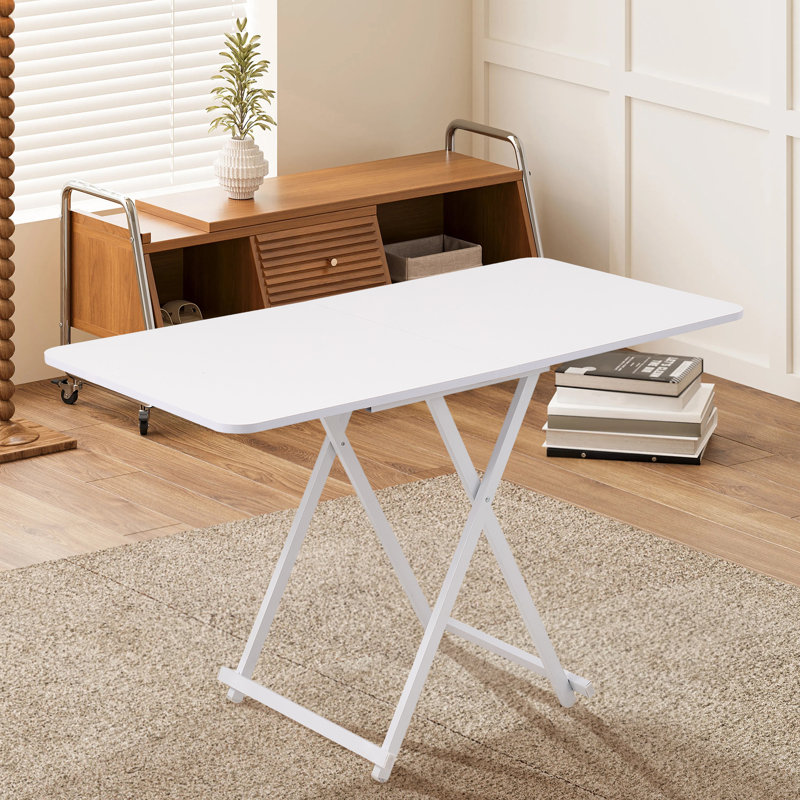 Foldable Rectangular Dining Table, White