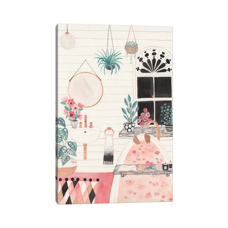 Bathroom by CreatingTaryn - Wrapped Canvas Painting, 30.48cm H x 20.32cm W