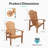 Dareona Set of 2 HDPE Stackable Adirondack Chairs with Cup Holders, All-Weather Outdoor Patio Chairs-432928126-423456772
