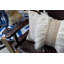 Linen Lumbar Pillow with Ostrich Feather Trim-65654455