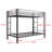 Metal Bunk Bed Twin Over Twin, Heavy Duty Twin Bunk Beds With Shelf And Slatted Support No Box Spring Needed (Bed)