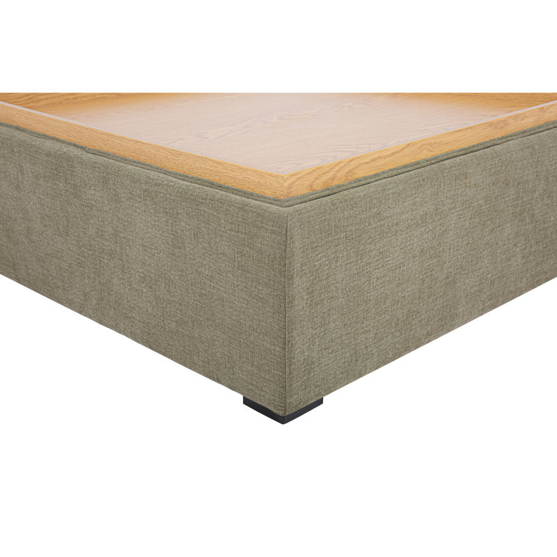 Montana Ottoman, Green Polyester/Linen