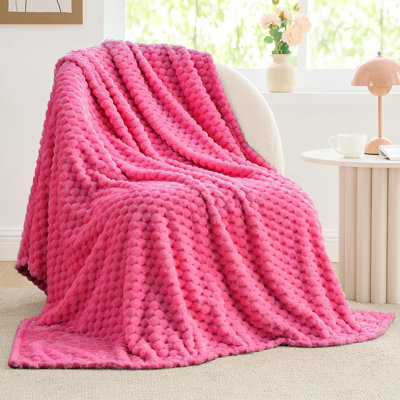 Fleece Throw Blanket For Couch & Bed - 3D Jacquard Decorative Beige Blanket, Super Soft And Cozy Warm Fuzzy Blanket All Seasons Suitable, 50X60inches