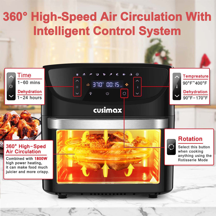 CUSIMAX Air Fryer Oven, 10-in-1 Convection Oven, 24QT Air Fryer