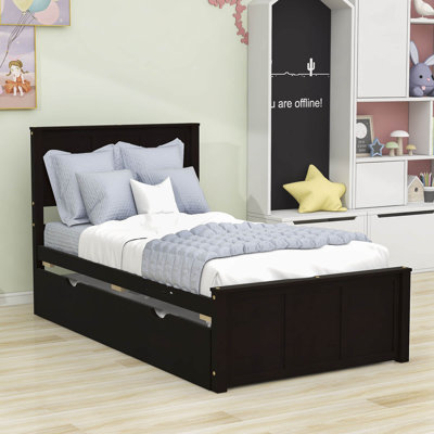 Twin Size Platform Bed with Trundle