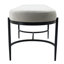 Luxueux banc en velours avec base en métal - Banc rembourré pour la décoration de chambre à coucher, de salon et de salle à manger - Mobilier d'appoint polyvalent style et confort - 47,5 po, ivoire