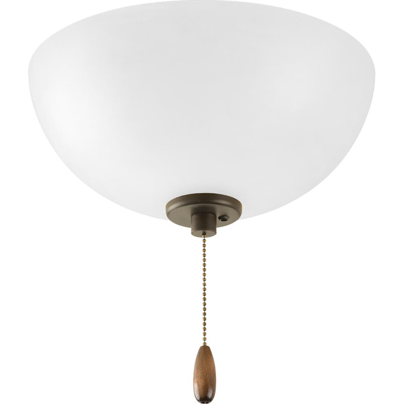 11'' 2 - Light Bowl Ceiling Fan Light Kit, Brushed Nickel/White