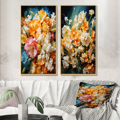 «Colorful Popcorn Rhapsody - Popcorn», ensemble de 2 reproductions d'art sur toile