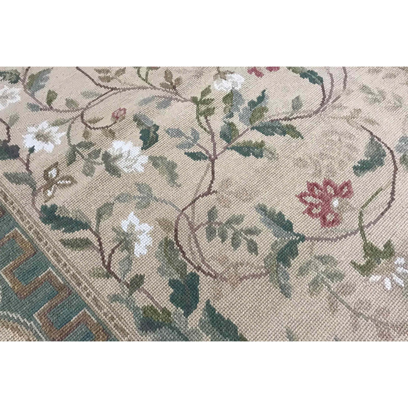 Wool Floral Area Rug, Rectangle 10'7" x 16'1"