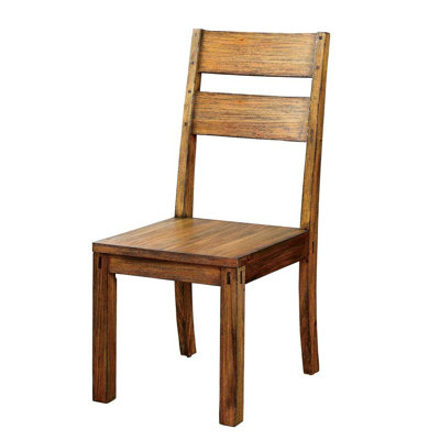 Dark Oak Solid Wood Chairs, Rustic For Dining Room, 2Pcs, Panel Back 2Pc Dining, Aspect