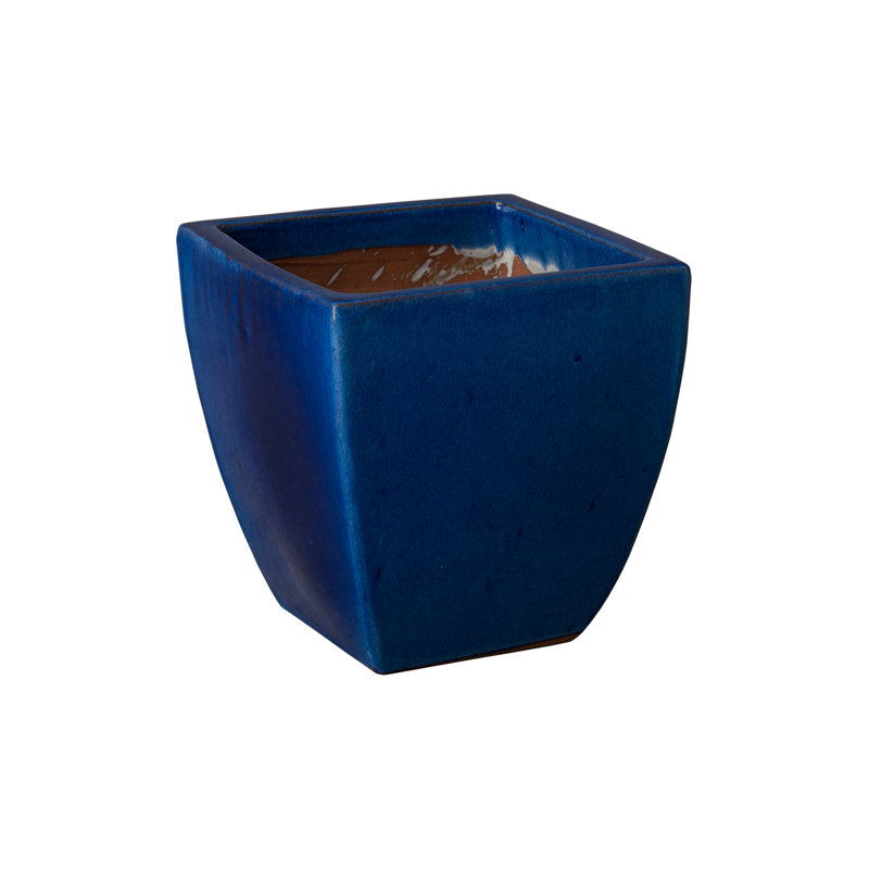 Pot à fleurs en argile Roye Iredell, Bleu, H 12 po x l 12 po x P 12 po